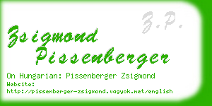 zsigmond pissenberger business card